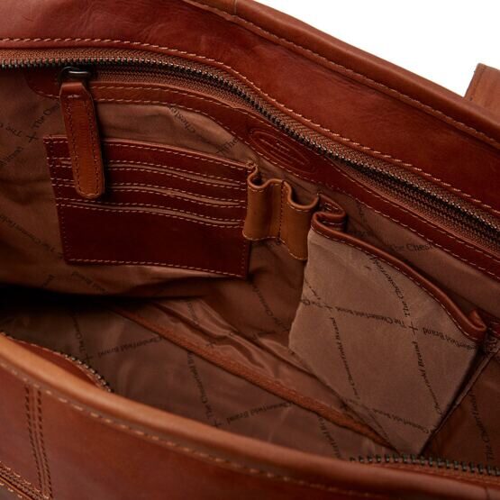 Monza - Shopper 14&quot; cuir, Cognac