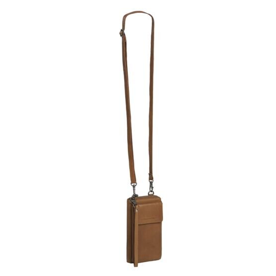 Malaga - Étui/portefeuille pour téléphone portable en cuir, cognac