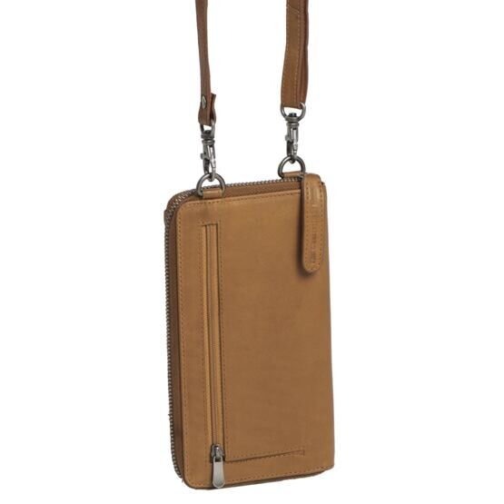 Malaga - Étui/portefeuille pour téléphone portable en cuir, cognac