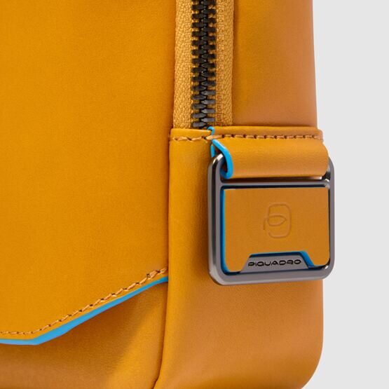 Blue Square - Sac à bandoulière en cuir jaune