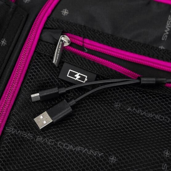 Tourist - Trolley bagage à main avec USB en fuchsia