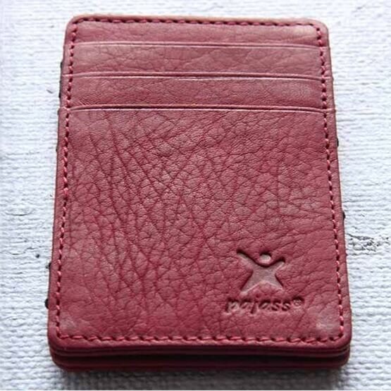 Porte-cartes de crédit en cuir rouge rubis