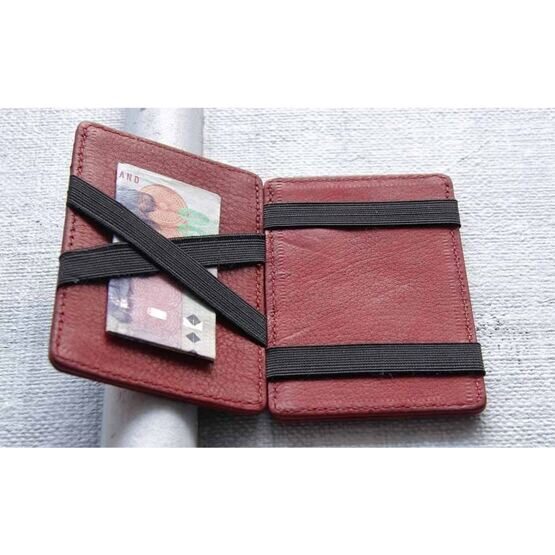 Porte-cartes de crédit en cuir rouge rubis