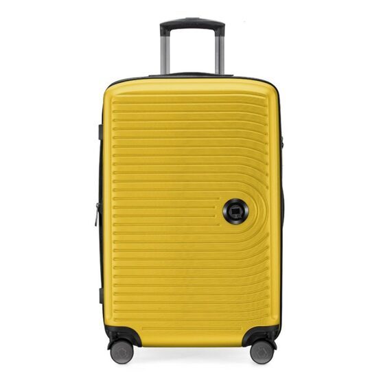 Milieu - Valise de taille moyenne, coque rigide, jaune