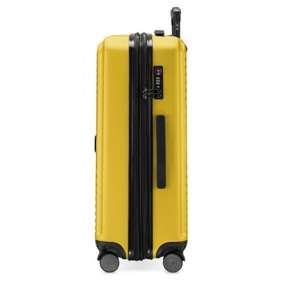 Milieu - Valise de taille moyenne, coque rigide, jaune