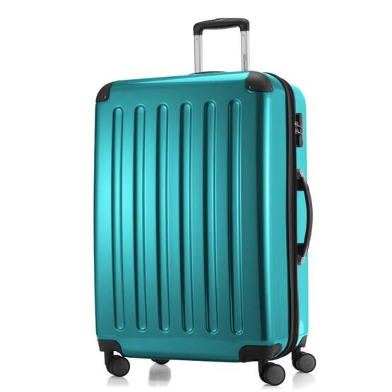 Alex - Valise coque dure L brillante avec TSA en turquoise