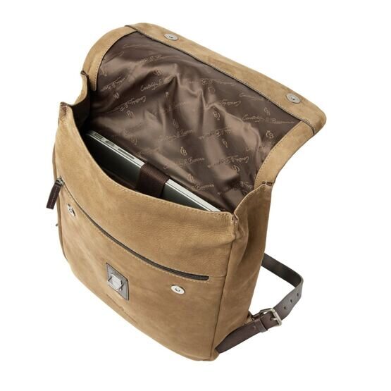 Nubuck Rucksack 15.6&quot; in Taupe