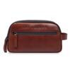 Damiano - Trousse de toilette en cuir, marron 1