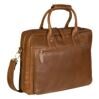 Sacoche pour ordinateur portable en cuir de vachette nappa souple 40 cm Cognac 4