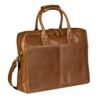 Sacoche pour ordinateur portable en cuir de vachette nappa souple 40 cm Cognac 5