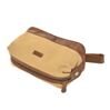 Trousse de toilette en toile/cuir beige/marron 5