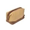 Trousse de toilette en toile/cuir beige/marron 4