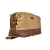 Trousse de toilette en toile/cuir beige/marron 6