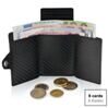 Portefeuille ZNAP Carbon Real Leather Black pour 8 cartes 2