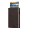 Portefeuille Click &amp; Slide Sleek Nappa Marron/Argenté 1