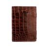 Cavare - Portefeuille Magic avec porte-monnaie en cuir grainé Croc Brown 3