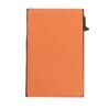 Porte-monnaie métallique MagSafe orange en cuir grainé plat 5