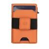 Porte-monnaie métallique MagSafe orange en cuir grainé plat 6