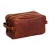 Stacey - Trousse de toilette en cuir, cognac 1