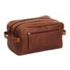 Stacey - Trousse de toilette en cuir, cognac 4