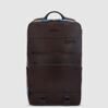 Black Square - Sac à dos en cuir avec compartiment pour ordinateur portable 15.6&quot; et poche pour Ipad en marron foncé 1