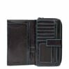 Blue Square - Porte-monnaie pour femme avec poche pour monnaie et téléphone portable en noir 1